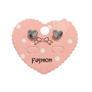 Faceted Heart Dainty Stud Earrings Silver Plated Women Man Fashion Jewelry Gift